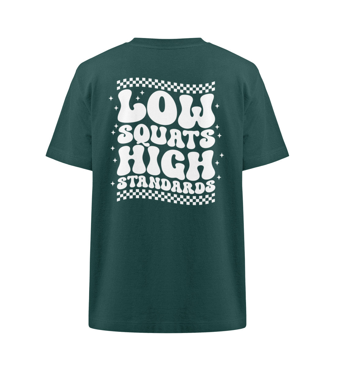 Organic Damen Heavy Oversized T-Shirt "LOW SQUATS 2" Glazed Green