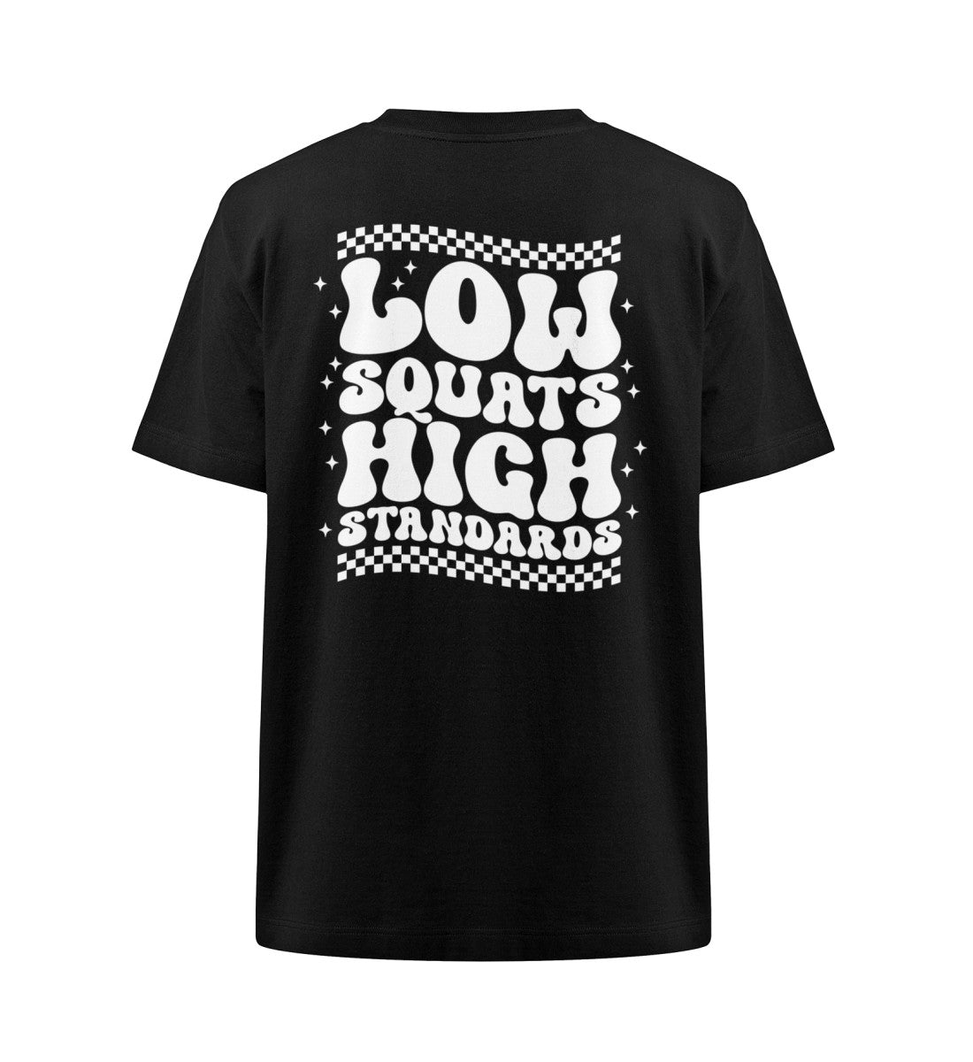 Organic Damen Heavy Oversized T-Shirt "LOW SQUATS 2" Schwarz