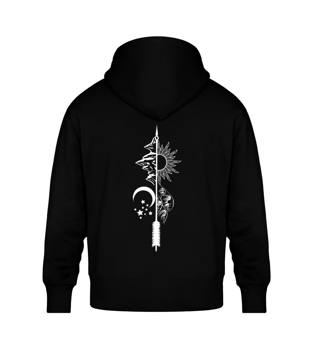 "WILDERNESS 2" Organic Unisex Oversized Hoodie Schwarz