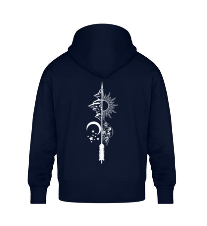 "WILDERNESS 2" Organic Unisex Oversized Hoodie French Navy