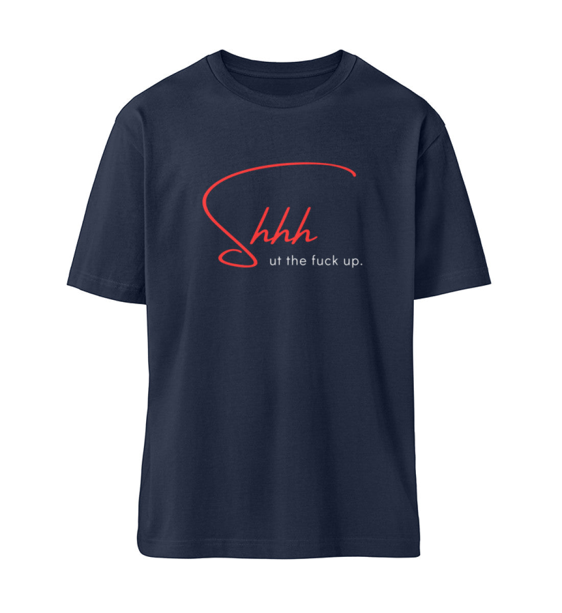 Organic Unisex Relaxed T-Shirt "Shhh" French Navy