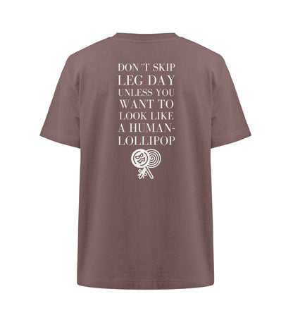 Organic Unisex Heavy Oversized T-Shirt "DON'T SKIP LEG DAY" Kaffa Coffee