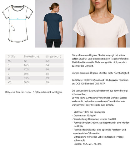 Organic Damen T-Shirt SYMBOLS IV Measurement