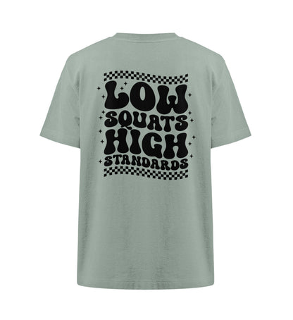 Organic Damen Heavy Oversized T-Shirt "LOW SQUATS" Aloe