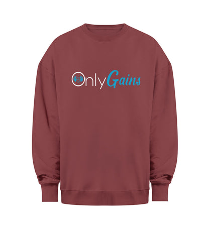 "ONLYGAINS" Organic Unisex Oversized Sweatshirt Red Earth