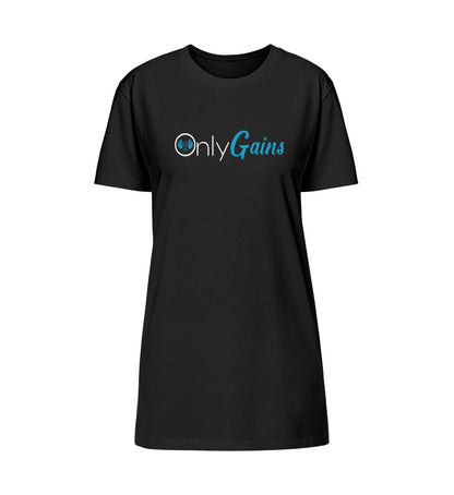 "ONLYGAINS" Organic Damen T-Shirt Kleid Schwarz