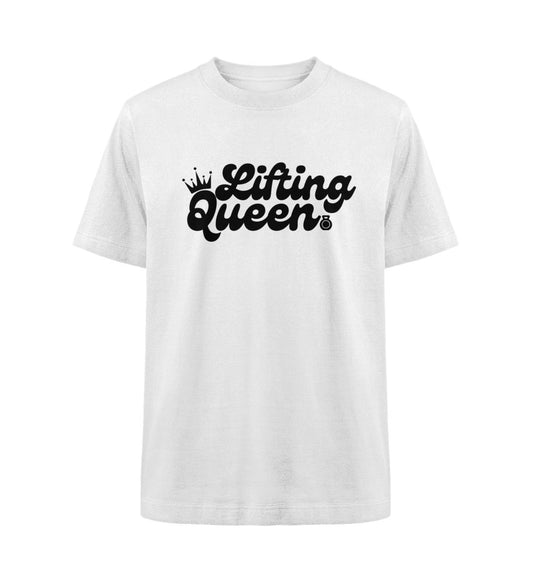 Organic Damen Heavy Oversized T-Shirt "LIFTING QUEEN" White