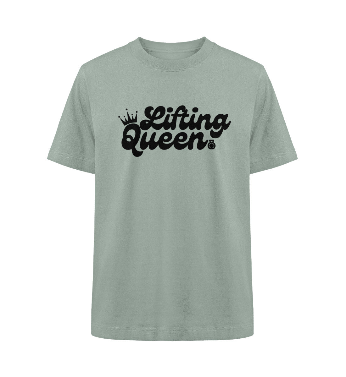 Organic Damen Heavy Oversized T-Shirt "LIFTING QUEEN" Aloe