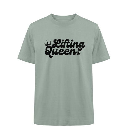 Organic Damen Heavy Oversized T-Shirt "LIFTING QUEEN" Aloe