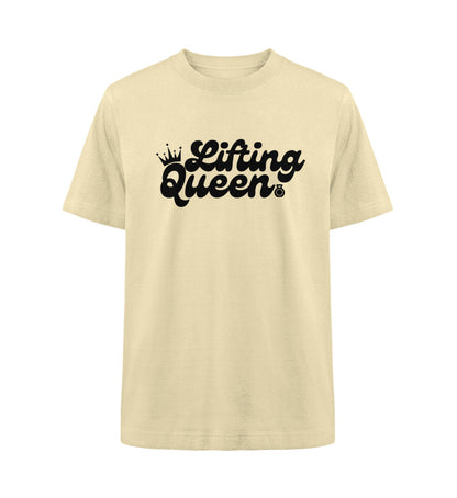 Organic Damen Heavy Oversized T-Shirt "LIFTING QUEEN" Natural Raw