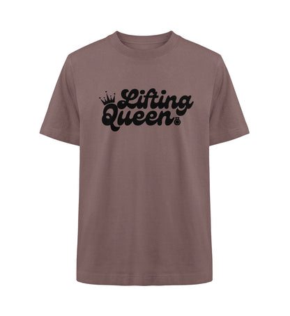 Organic Damen Heavy Oversized T-Shirt "LIFTING QUEEN" Kaffa Coffee