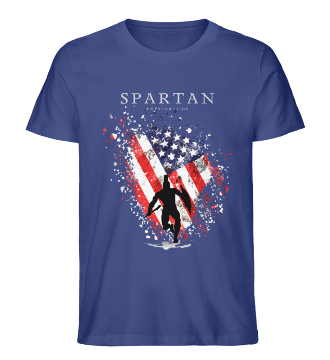 Organic Premium Unisex T-Shirt "USA SPARTAN II" Worker Blue