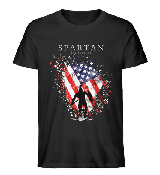 Organic Premium Unisex T-Shirt "USA SPARTAN II" Schwarz