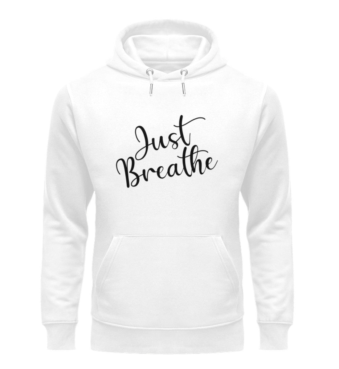 Organic Unisex Hoodie JUST BREATHE II White