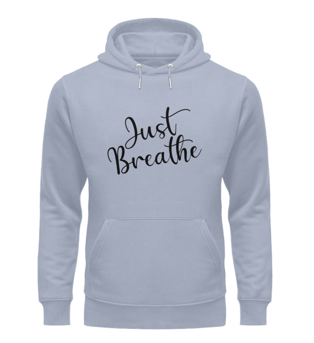 Organic Unisex Hoodie JUST BREATHE II Serene Blue