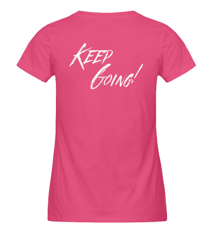 Organic Damen T-Shirt "KEEP GOING" Pink Punch