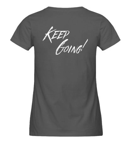 Organic Damen T-Shirt "KEEP GOING" Anthracite