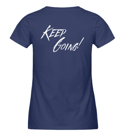 Organic Damen T-Shirt "KEEP GOING" French Navy