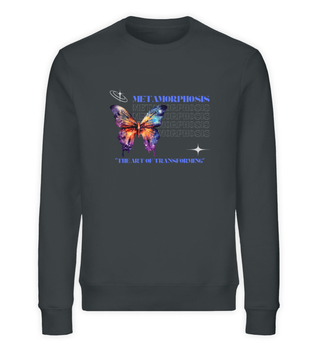 Organic Unisex Sweatshirt "BUTTERFLY" India Ink Grey