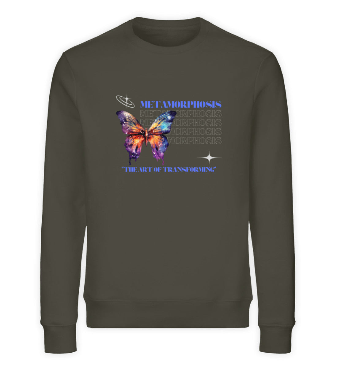 Organic Unisex Sweatshirt "BUTTERFLY" Khaki