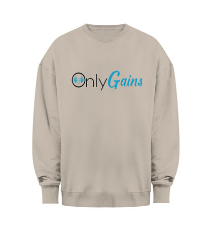 "ONLYGAINS 2" Organic Unisex Oversized Sweatshirt Desert Dust