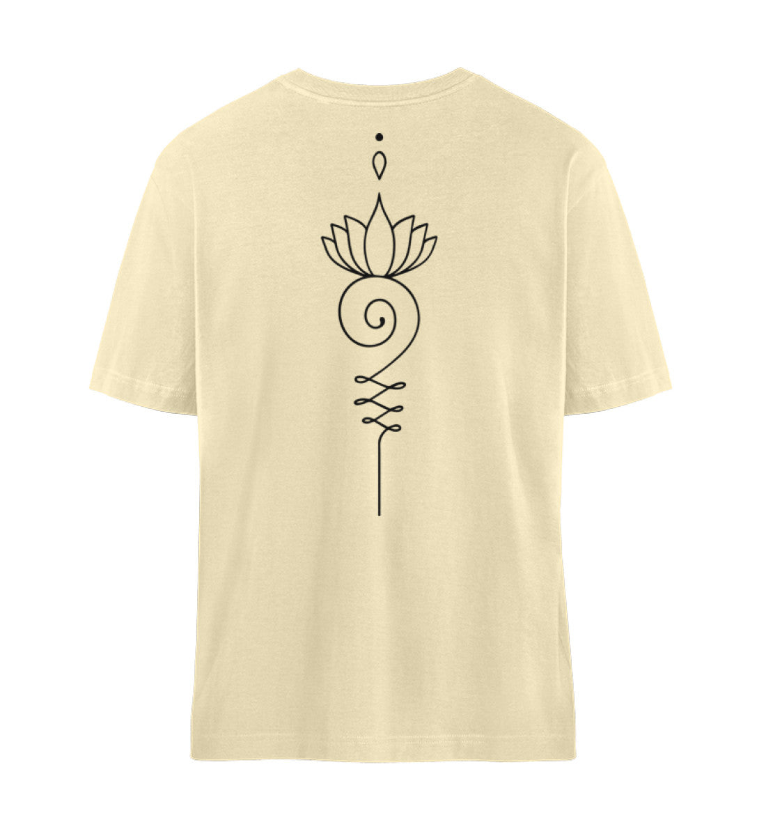 Organic Unisex Relaxed T-Shirt UNALOME LOTUS V Natural Raw