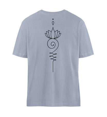 Organic Unisex Relaxed T-Shirt UNALOME LOTUS V Serene Blue