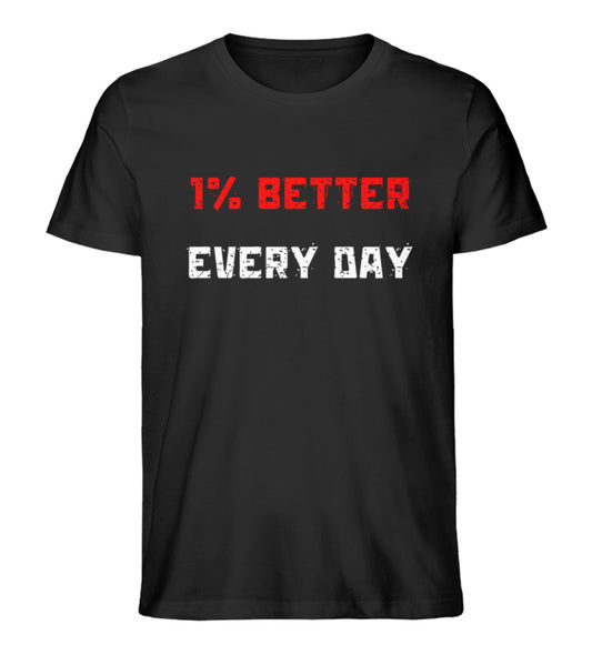 Organic Herren T-Shirt "BETTER EVERY DAY" Schwarz