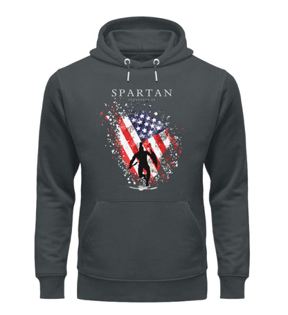 Organic Premium Unisex Hoodie "USA SPARTAN II" India Ink Grey