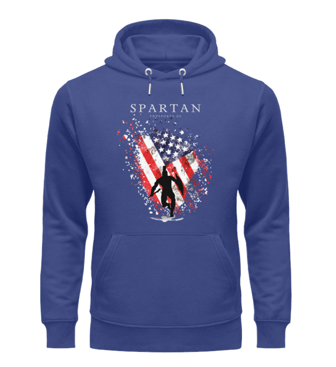 Organic Premium Unisex Hoodie "USA SPARTAN II" Worker Blue