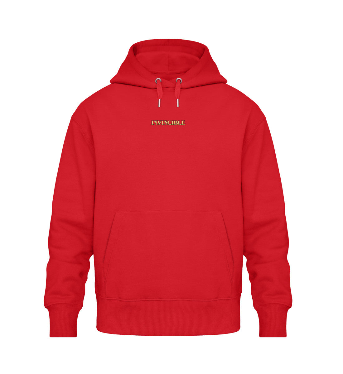 Organic Unisex Oversized Hoodie mit Stick (350 g/m²) / INVINCIBLE Red