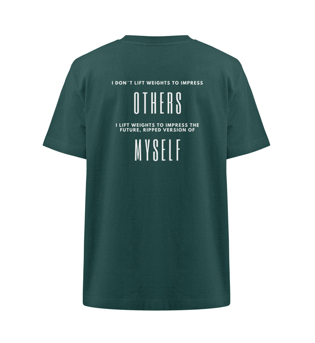 Organic Unisex Heavy Oversized T-Shirt "RIPPED VERSION OF MYSELF" Glazed Green