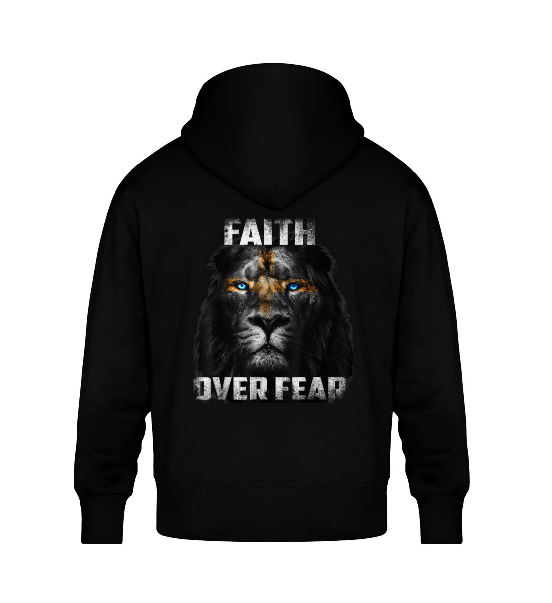 Organic Unisex Oversized Hoodie "FAITH" Schwarz