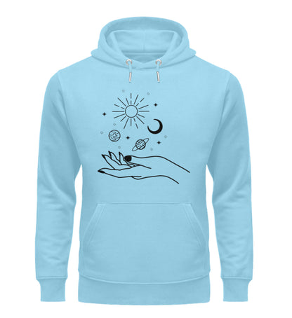 Organic Unisex Hoodie SYMBOLS Himmelblau