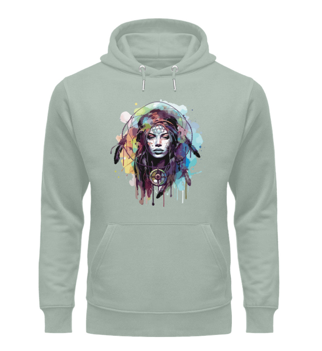 Organic Unisex Hoodie DREAMCATCHER - WOMAN Aloe