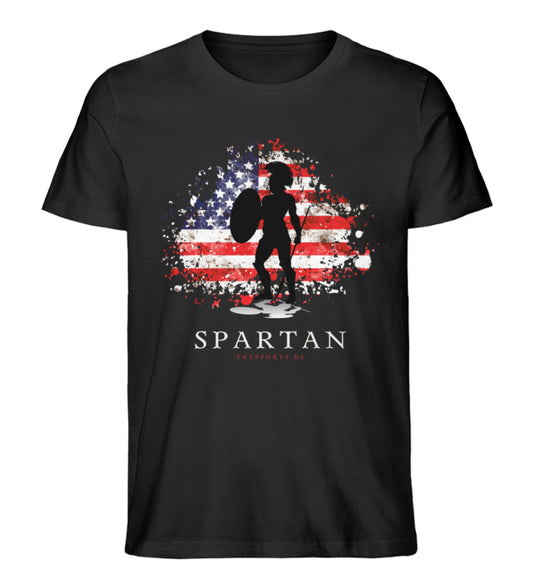 Organic Premium Unisex T-Shirt "USA SPARTAN" Schwarz