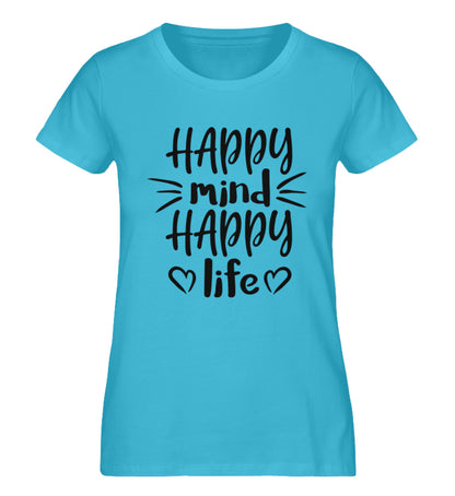 Organic Damen T-Shirt HAPPY Karibik Blau