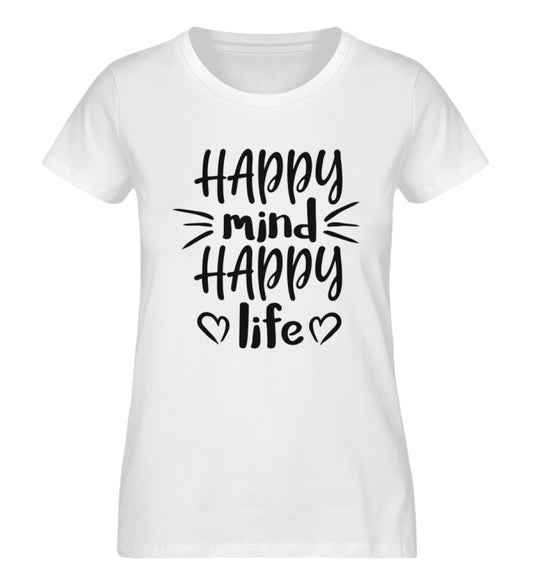 Organic Damen T-Shirt HAPPY White