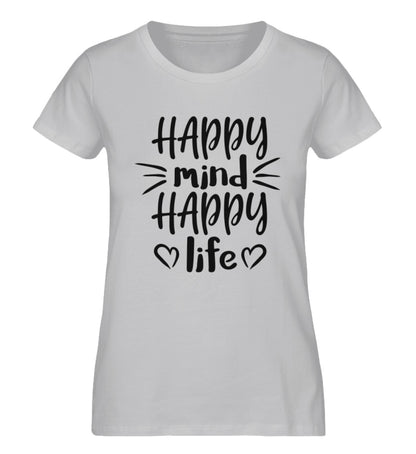 Organic Damen T-Shirt HAPPY Grau (Meliert)