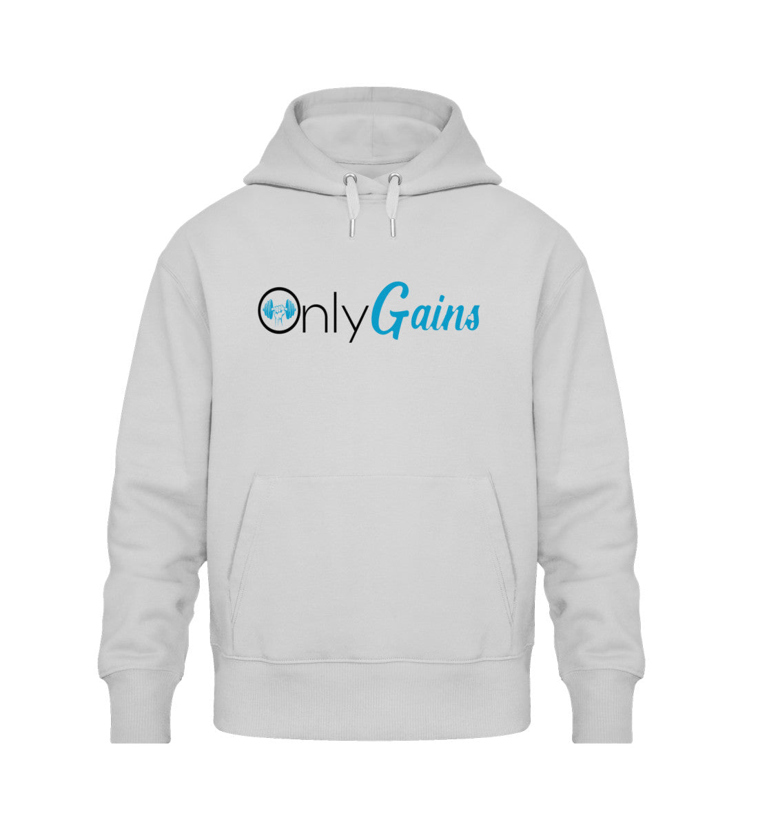 "ONLYGAINS 2" Organic Unisex Oversized Hoodie Heather Grey