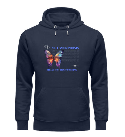 Organic Unisex Hoodie "BUTTERFLY" French Navy