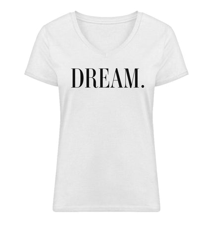 Organic Damen V-Neck T-Shirt "DREAM" White