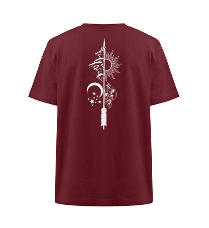 Organic Unisex Heavy Oversized T-Shirt "WILDERNESS 2" Burgundy