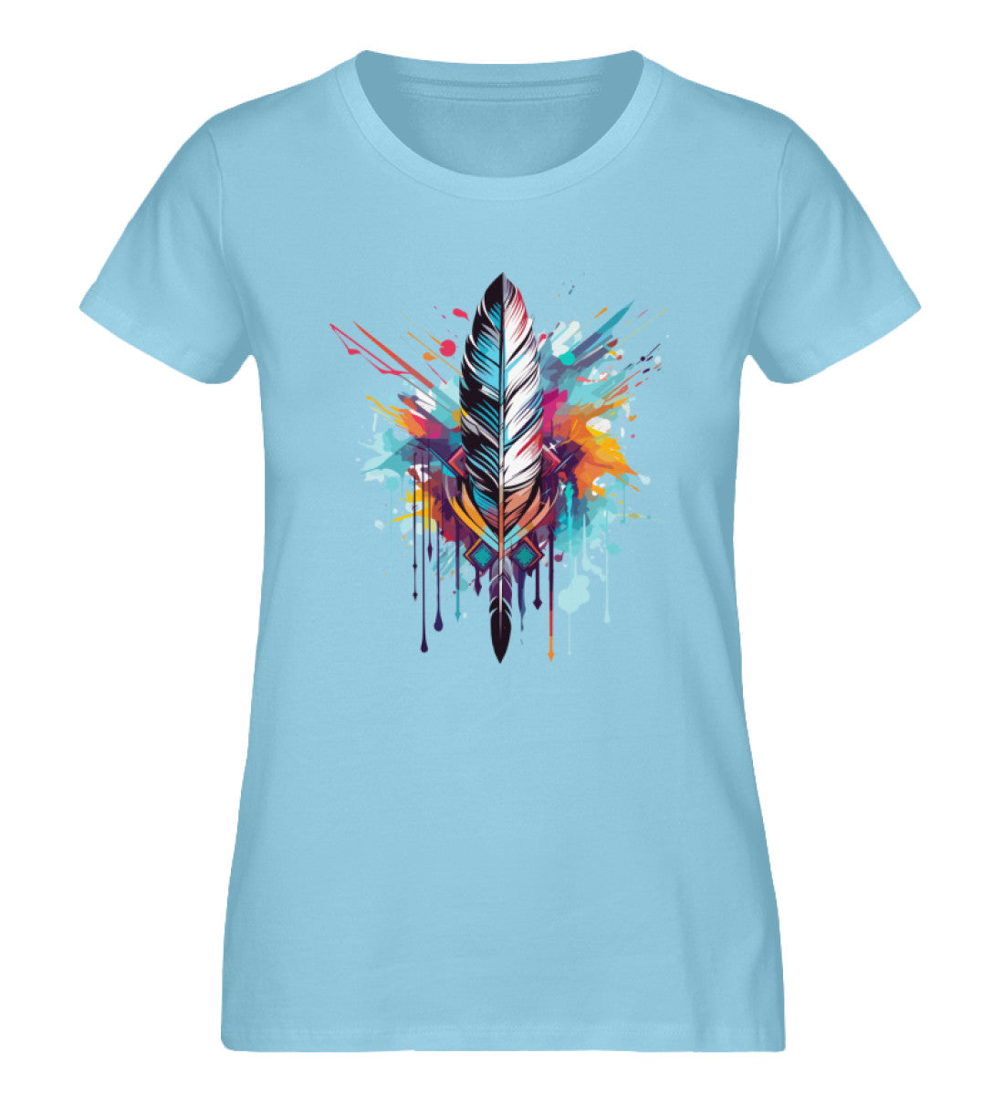 Organic Damen T-Shirt BOHO ARROW Himmelblau