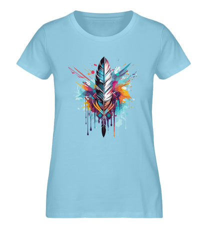 Organic Damen T-Shirt BOHO ARROW Himmelblau