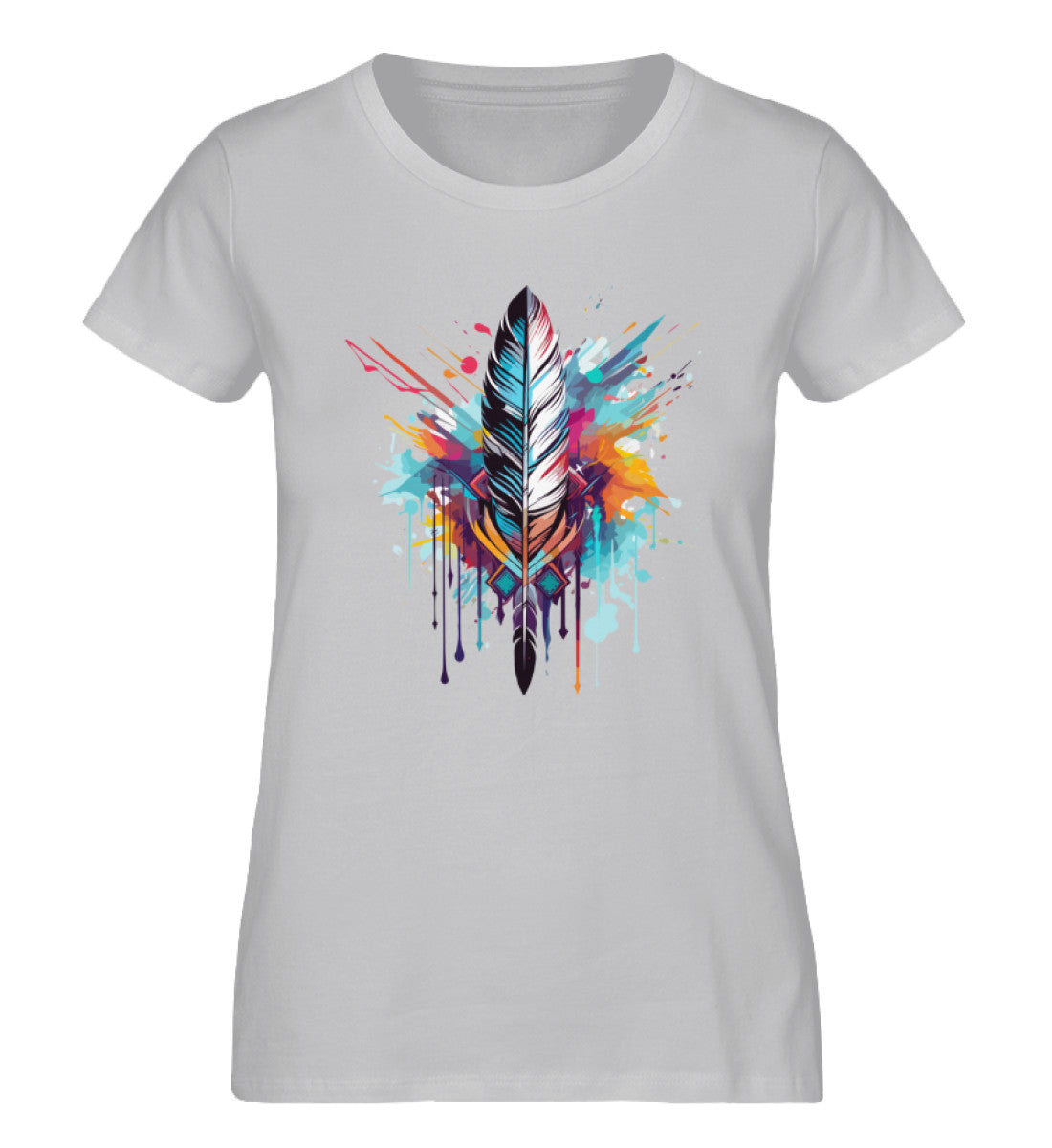 Organic Damen T-Shirt BOHO ARROW Grau (Meliert)