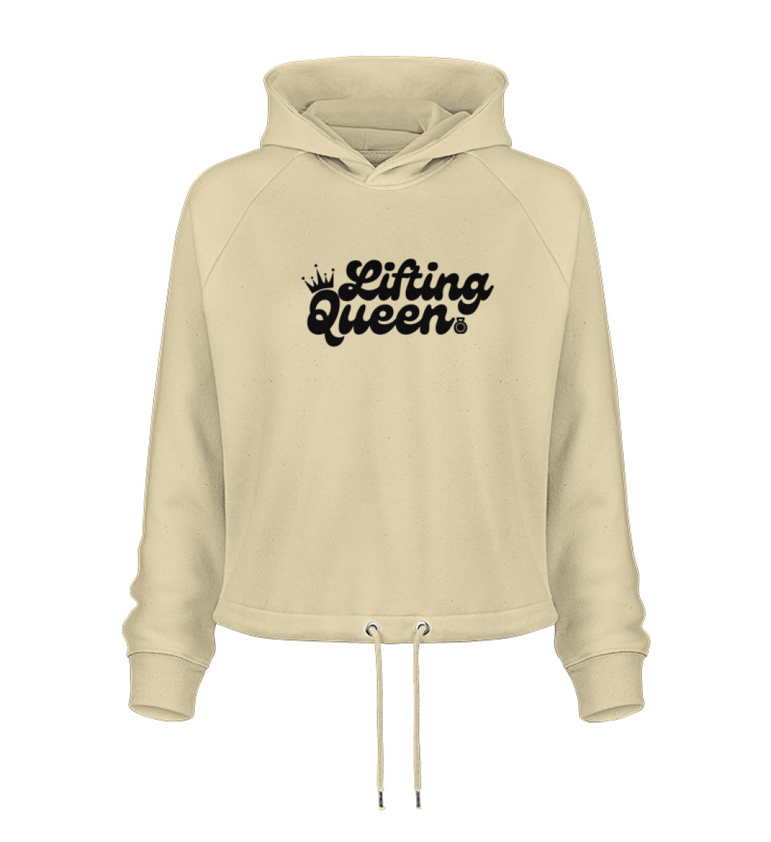 Damen Organic Boxcut Hoodie "LIFTING QUEEN" Natural Raw