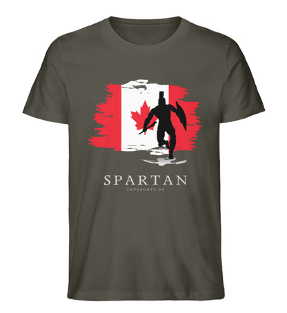 Organic Premium Unisex T-Shirt "CANADIAN SPARTAN" Khaki