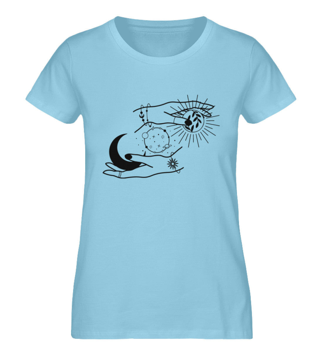 Organic Damen T-Shirt SYMBOLS III Himmelblau