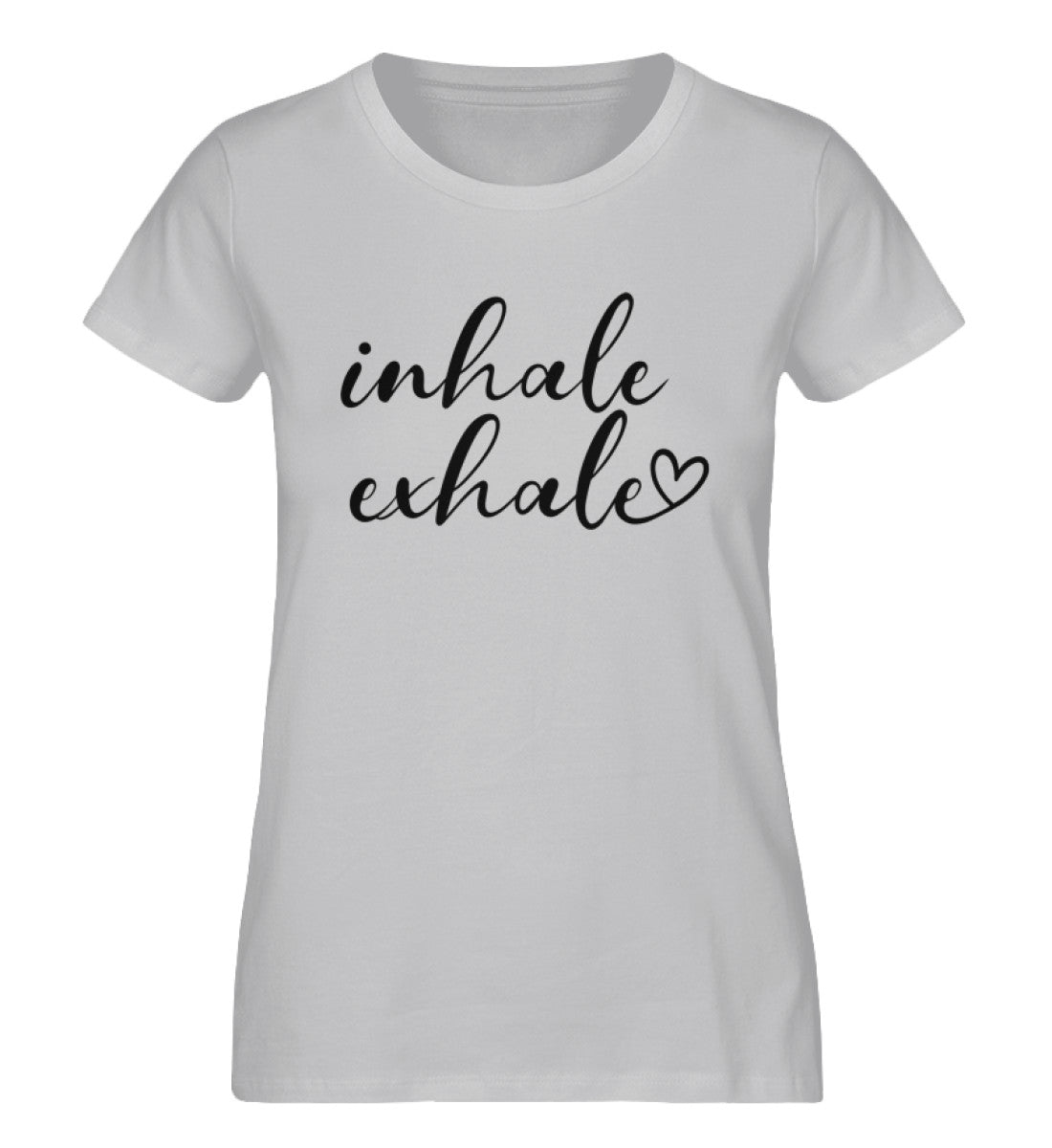 Organic Damen T-Shirt INHALE EXHALE Grau (Meliert)